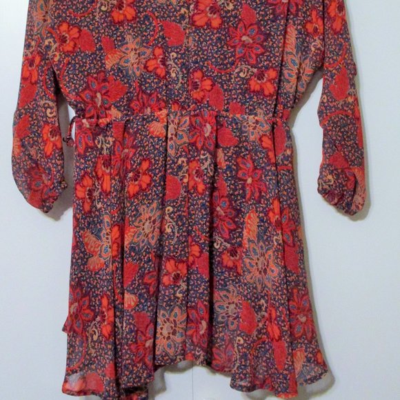 Nwot Free People Teegan Mini Dress Peach Combo Size XSmall $128 - Picture 8 of 9